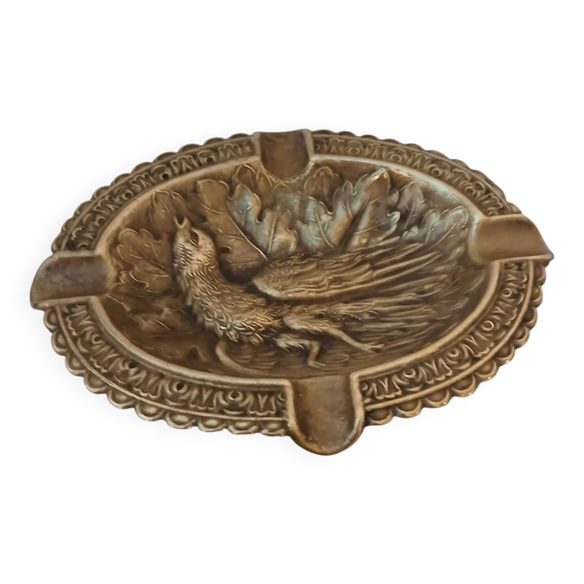 Vintage brass ashtray from the 1940s-1950s.