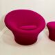 Mushroom swivel armchair with footrest by Pierre Paulin, Artifort Edition