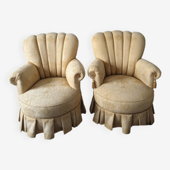 Pair of two crape armchairs