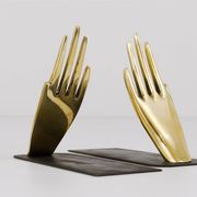 Mid-century bookends by Carl Auböck with brass hands #1928, Vienna, Austria