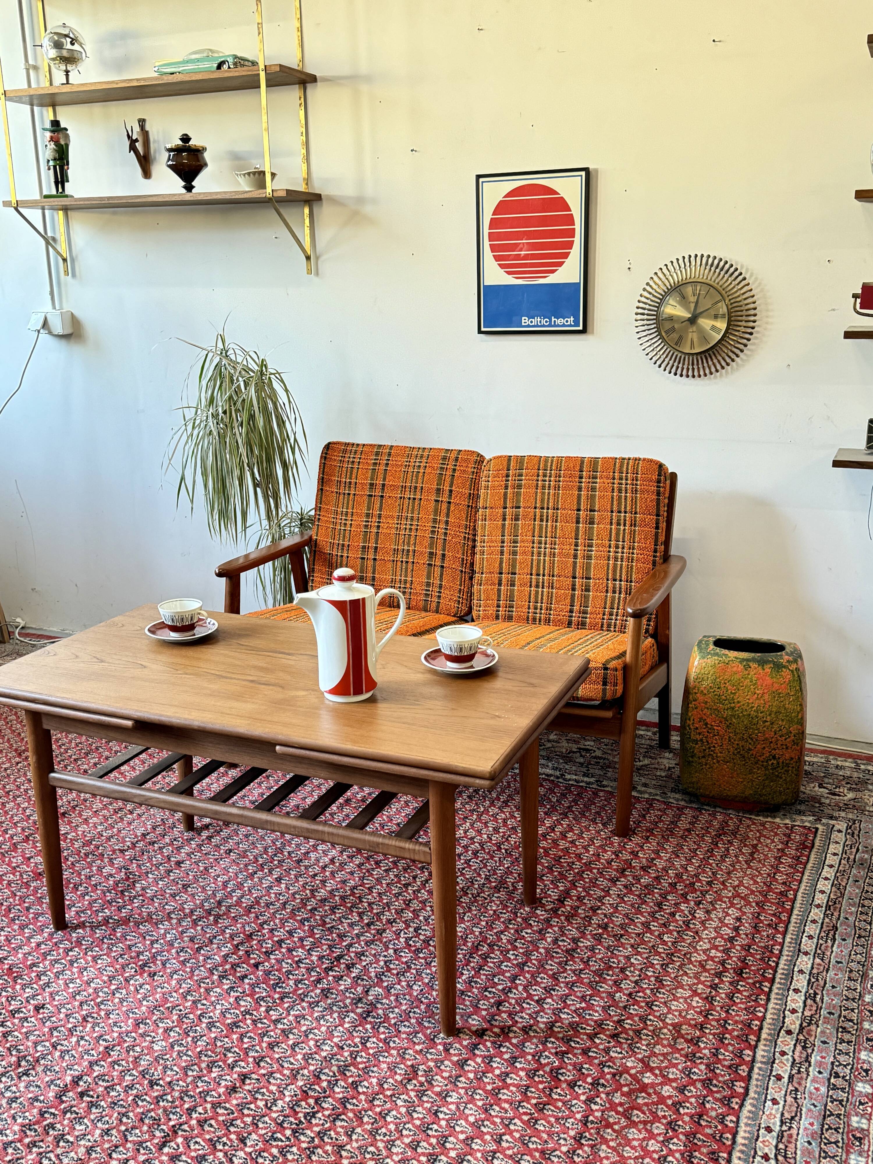 Teak and wool sofa, Denmark 60s/70s, vintage, mid-c modern