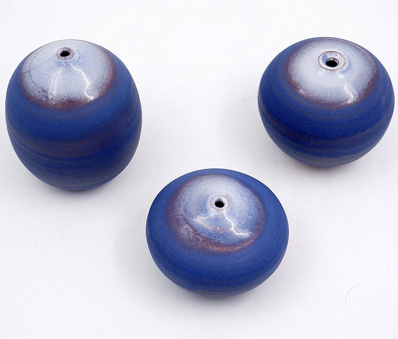 Set of 3 vintage blue miniature ceramics by Antonio Lampecco - Belgium