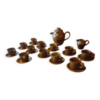 Vintage stoneware coffee service from the 70s Salins les Bains