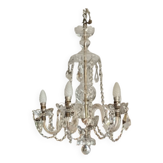 Vintage italian crystal chandelier, 1940s