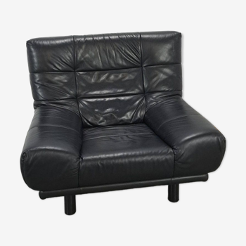 Vintage zwart leren fauteuil