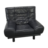 Vintage zwart leren fauteuil