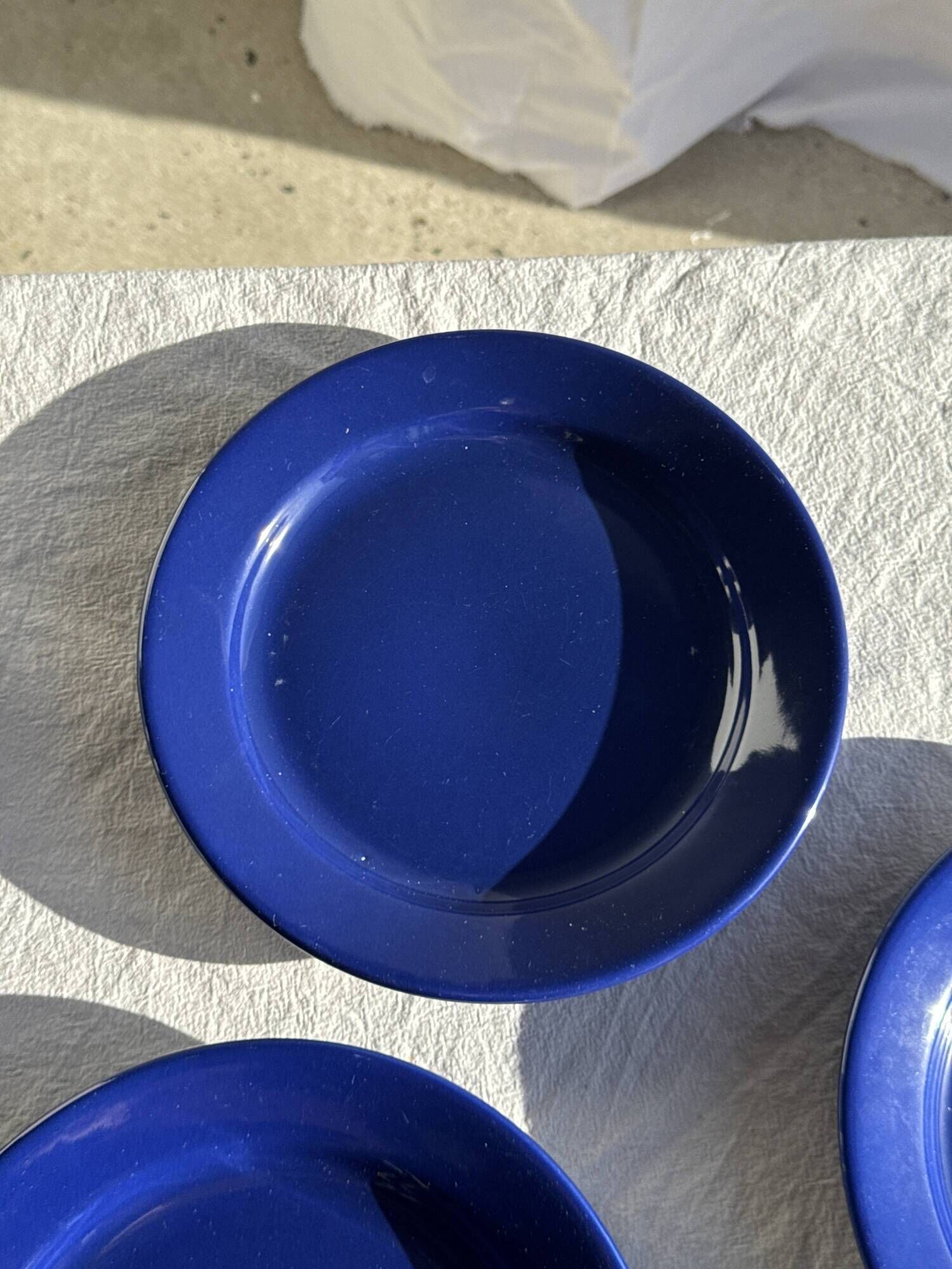 Set of 12 vintage blue ceramic plates D23