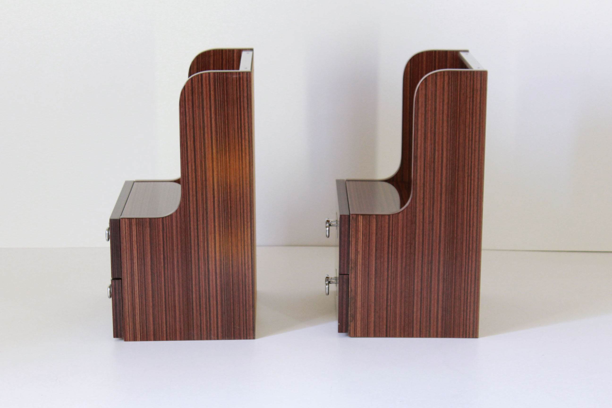 1970s vintage wood sidetables, set of two