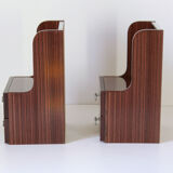 Tables d’appoint en bois vintage des années 1970, ensemble de deux