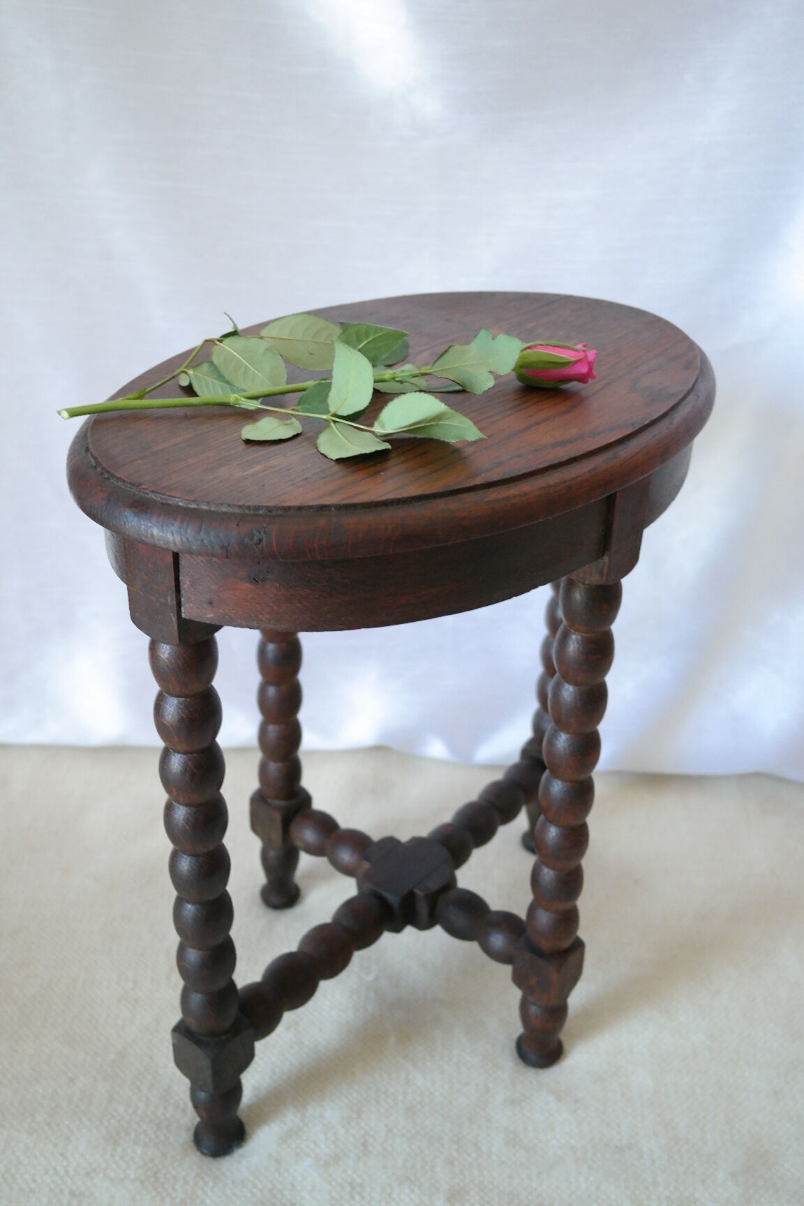 Old pearl oak saddle in Louis XIII style