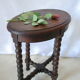 Old pearl oak saddle in Louis XIII style
