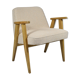 Fauteuil vintage 366 Pologne années 60 J. Chierowski, tissu beige