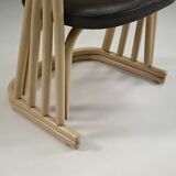 Set of 4 rattan dining chairs, 1980s Italy.