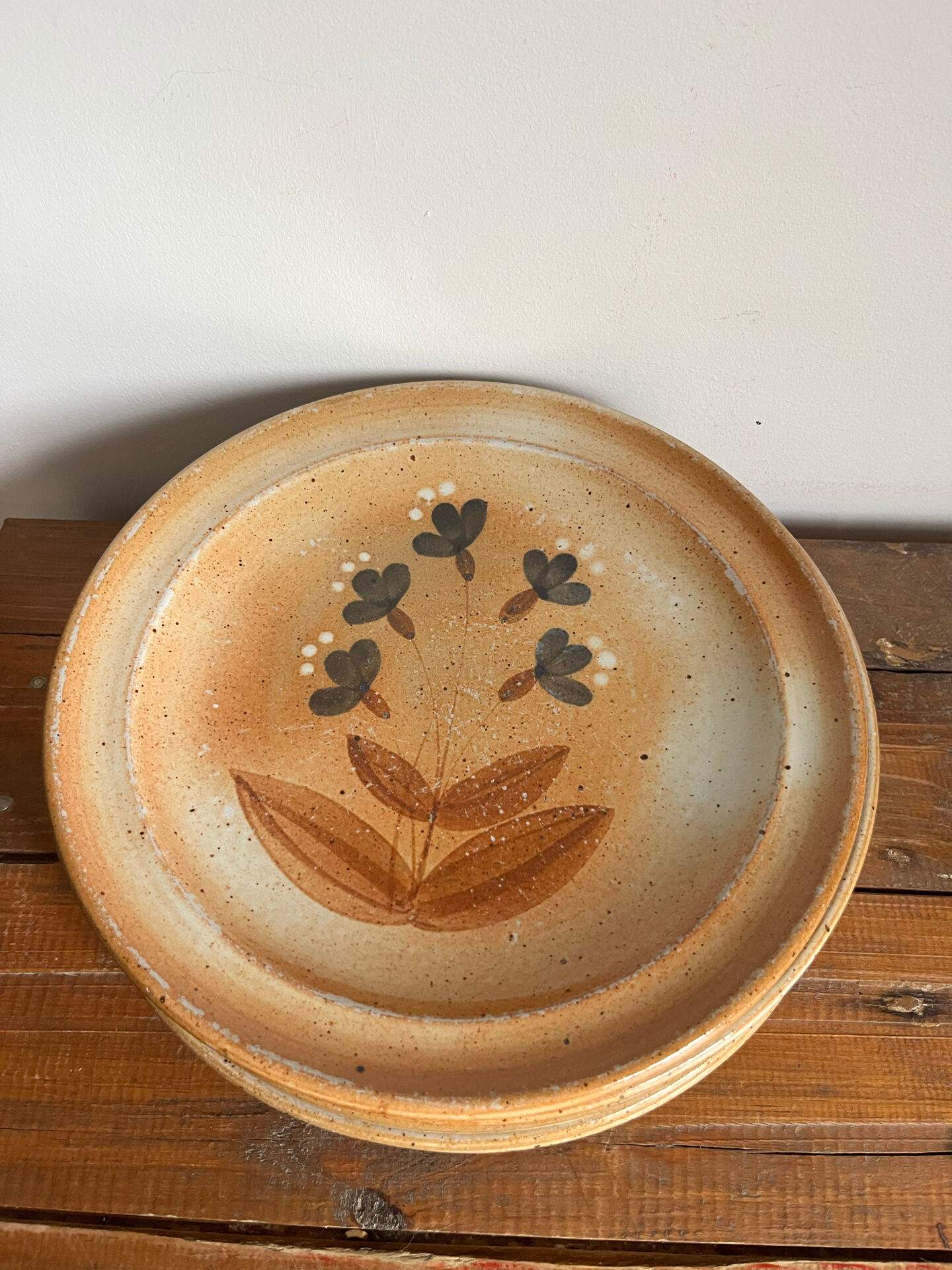 6 assiettes plates en grès 