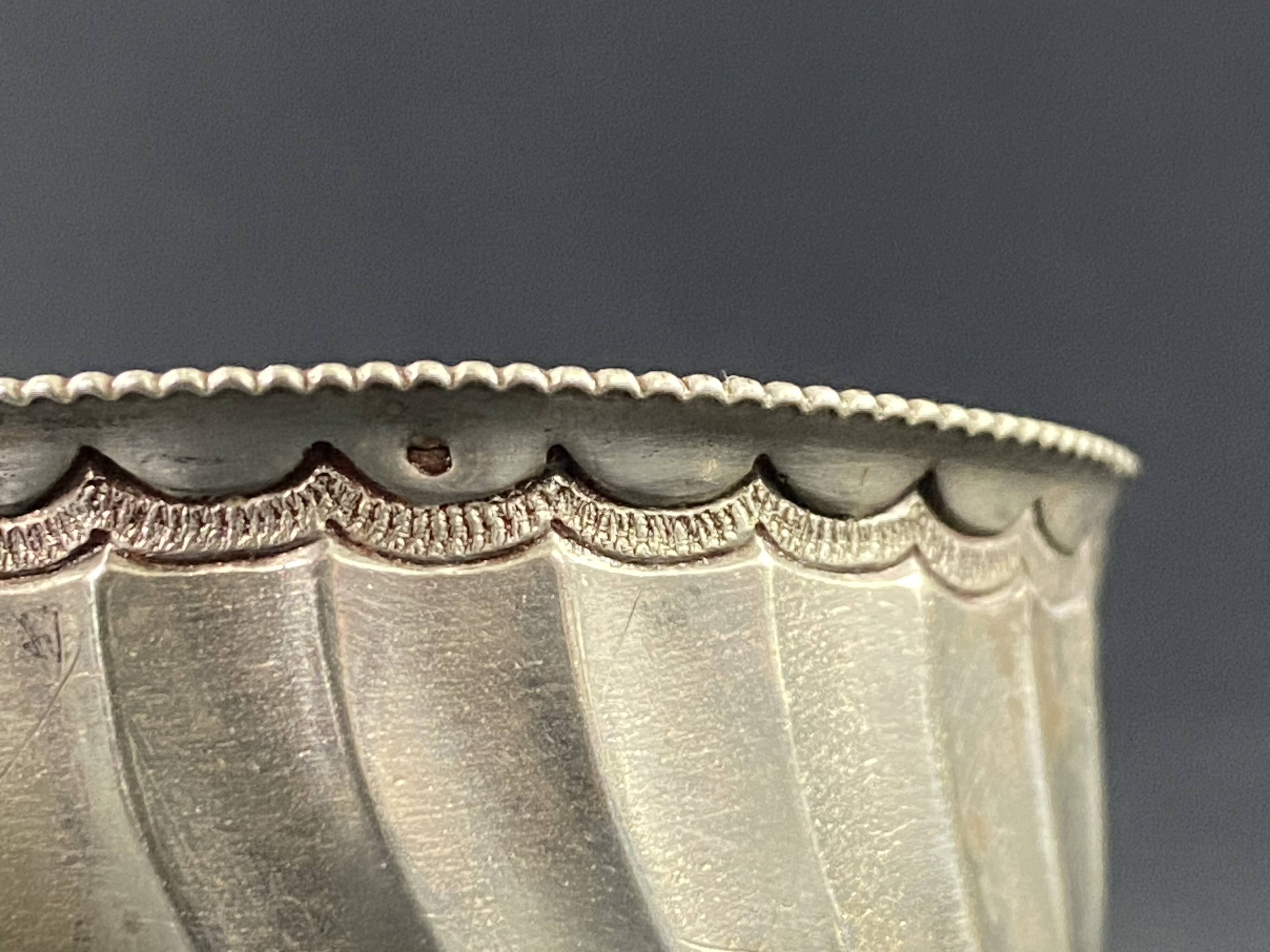 Pair of solid silver salt cellars with weevil hallmark