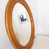 Round rattan bamboo mirror, 60 cm