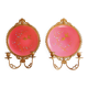 Pair of Napoleon III porcelain and bronze wall lights