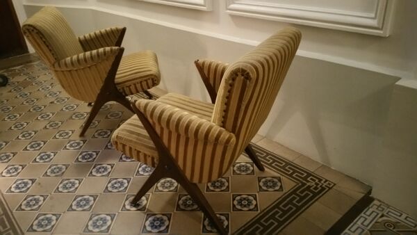 Fauteuil années 50 ciseaux scissor chair scandinave