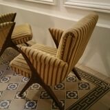 Scandinavian Chair 50s flesh scissor scissors