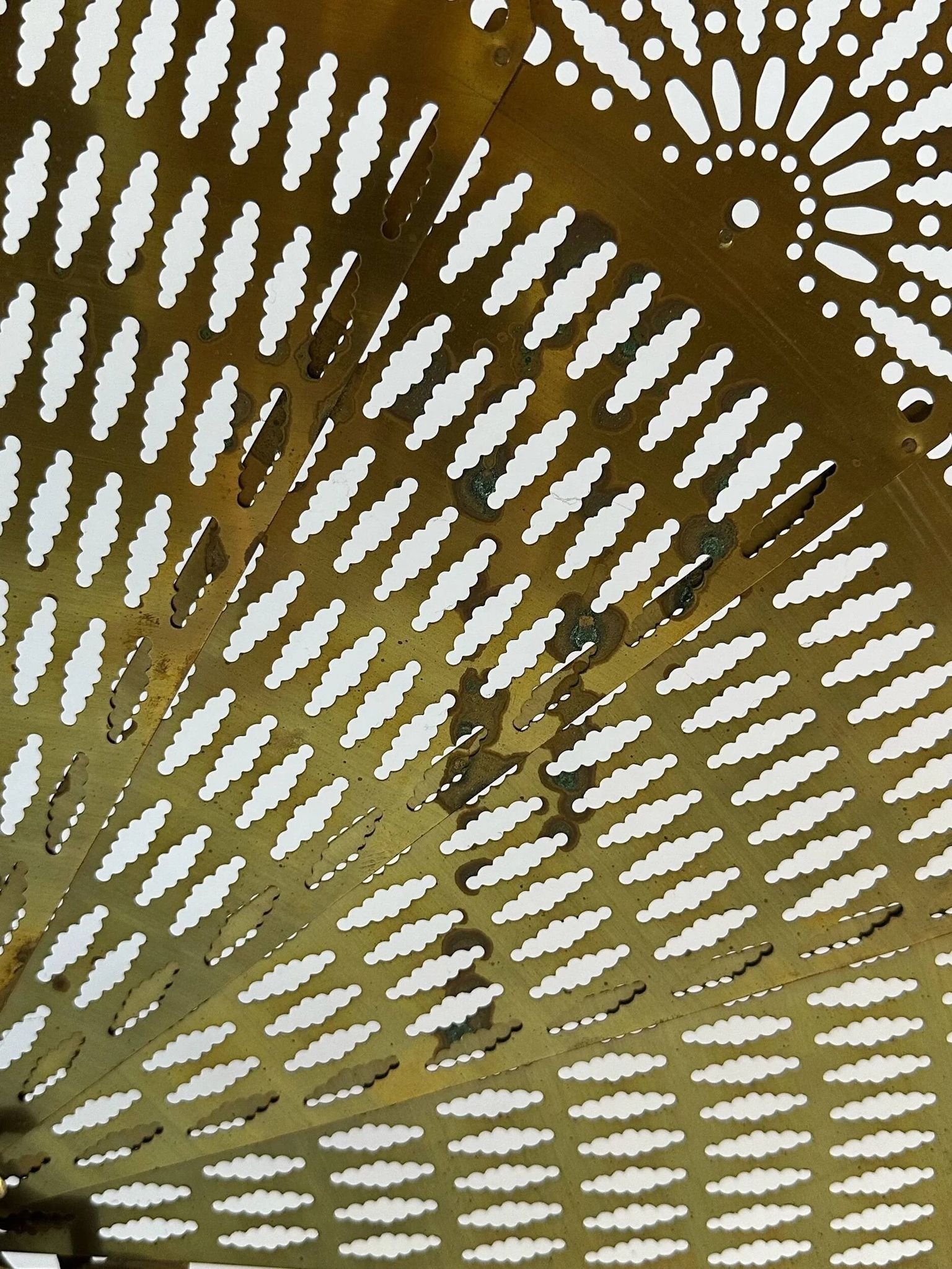 Vintage French brass fire screen, peacock design, 20th century.