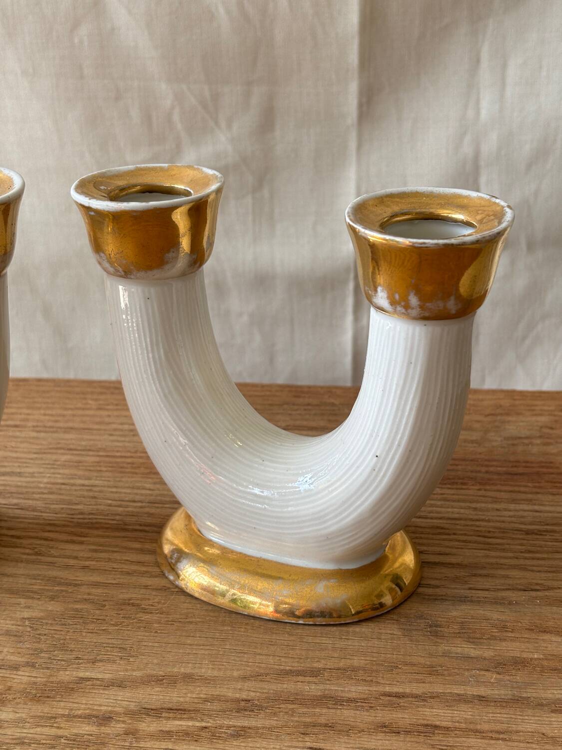 Ceramic candlesticks, Lucien Brisdoux (1878-1963)