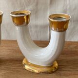 Ceramic candlesticks, Lucien Brisdoux (1878-1963)