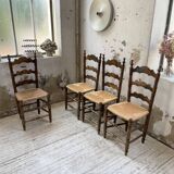 Set of rustic Provençal mulched chairs