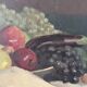 Old oil painting on canvas of a still life with fruits.