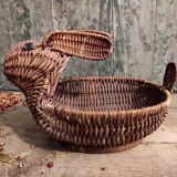 Vintage French basket, rabbit shaped