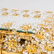 Spectacular backlit mirror in gilded brass and crystal glass by Palwa, Germany.