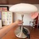 Tällbyn mushroom table lamp Ikea vintage white opaline glass chrome