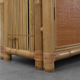 Armoire en bambou et rotin du milieu du siècle, Italie vers 1960