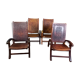 4 chaises en bois et cuir, années 1960