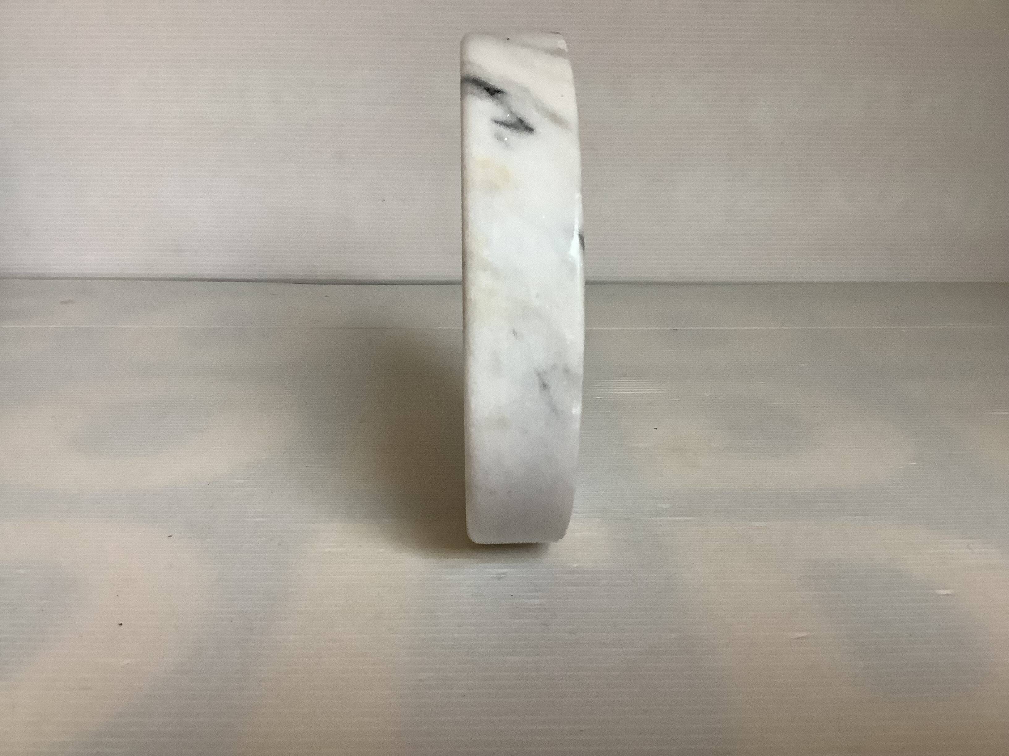 Cendrier vide poche marbre gris blanc