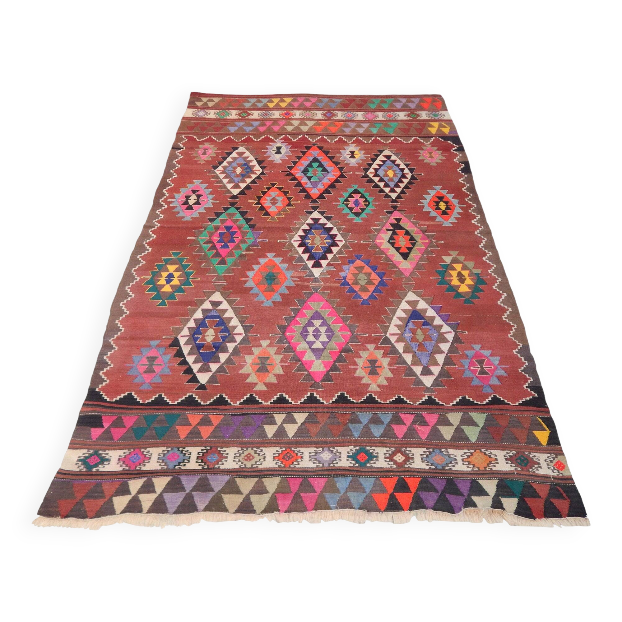 Vintage Turkish kilim handwoven 152x232 cm