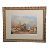 Ecole Française du début du XXème siècle  « Les ruines »  Aquarelle