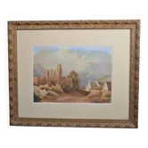 French School of the early 20th century “The Ruins” Watercolor