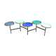 Articulated living room coffee table 5 trays in metal enamelled contemporary decoration