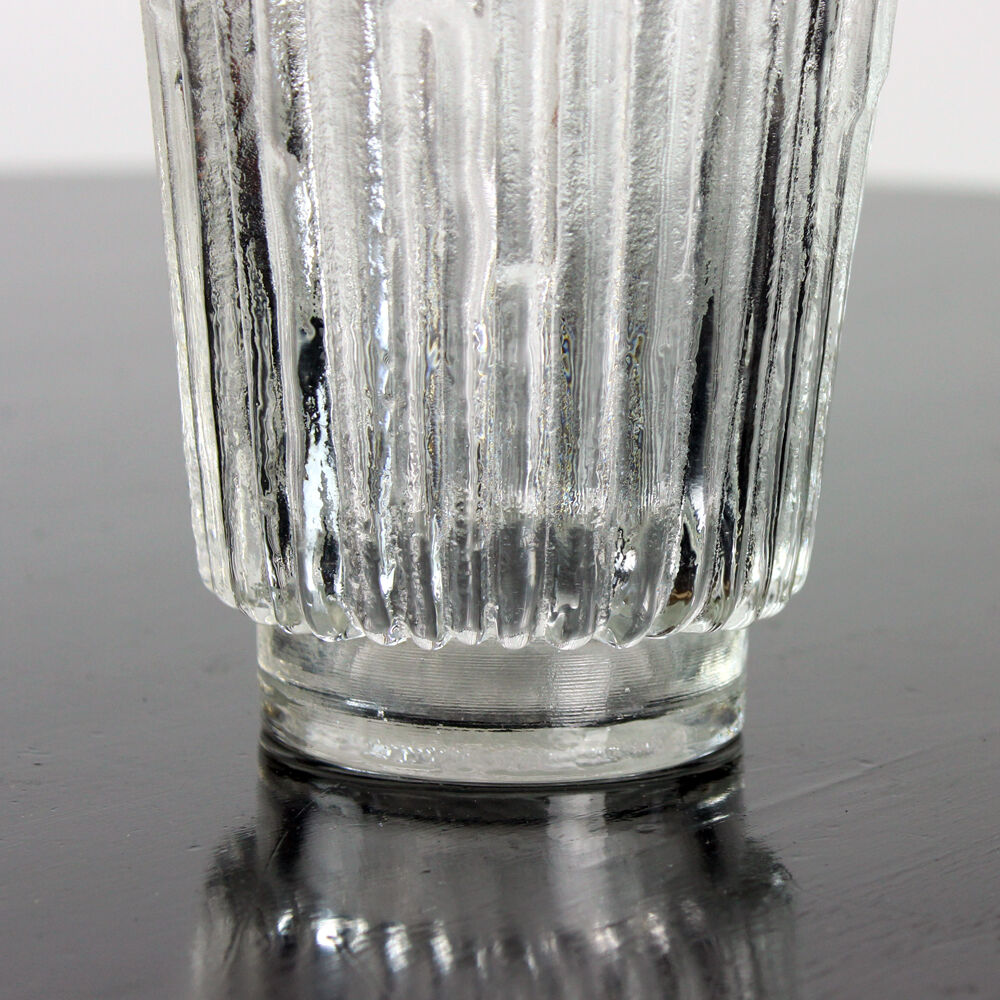 Vase en verre vintage en verre pressé par Pavel Pánek, 1979