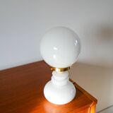 Globe lamp in white opaline, 1960