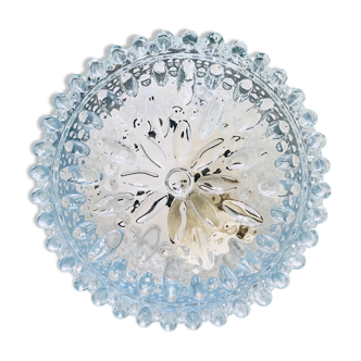Round cast glass ceiling light