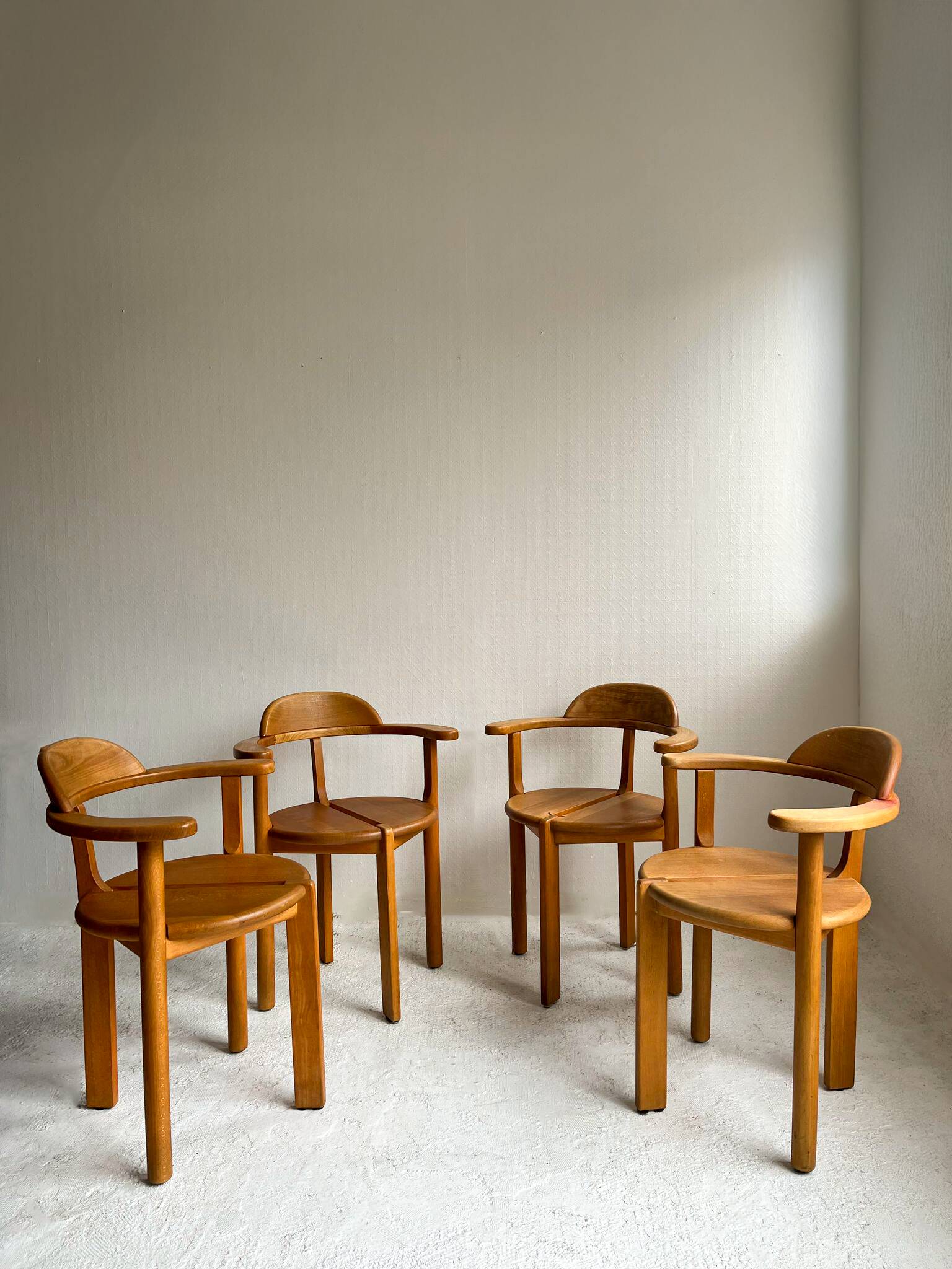 Set of 4 wooden chairs from the 1970s