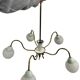 vintage 'gold' chandelier / pendant with mint blue accent