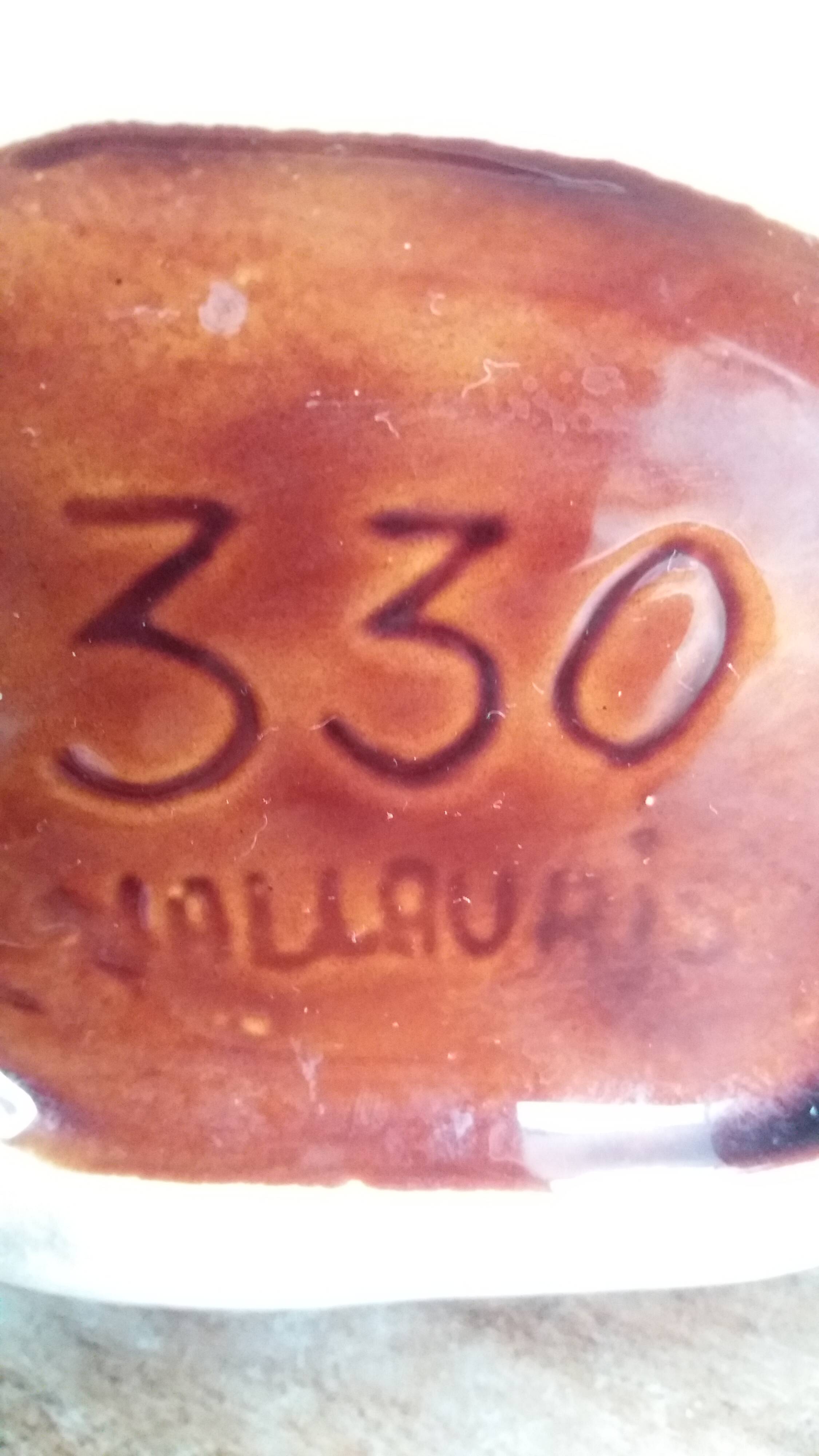 Vallauris vase in flamed ceramic, free-form model 330.