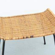 Tabouret en rotin attribué à Gian Franco Legler, années 1950.