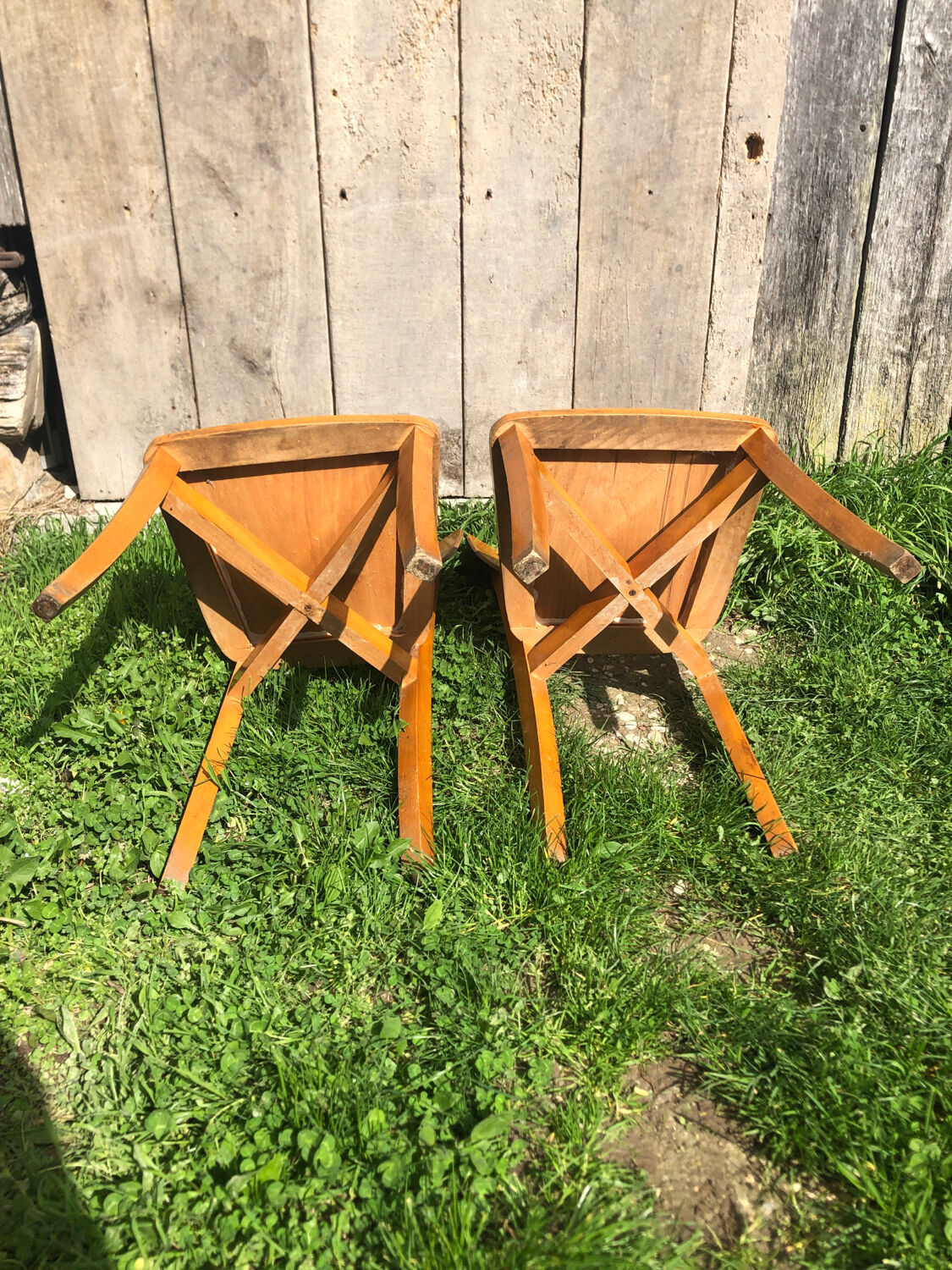 Paire de chaises bistrot style scandinave bois
