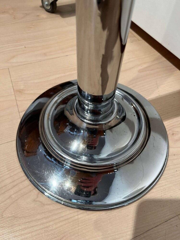 Art Deco Standing Ashtray in Polished and Chromed Metal, Switzerland, 1930