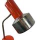 Vintage orange desk lamp with chrome accents.
