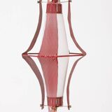 Vintage 70's pendant lamp metal and glass italian design