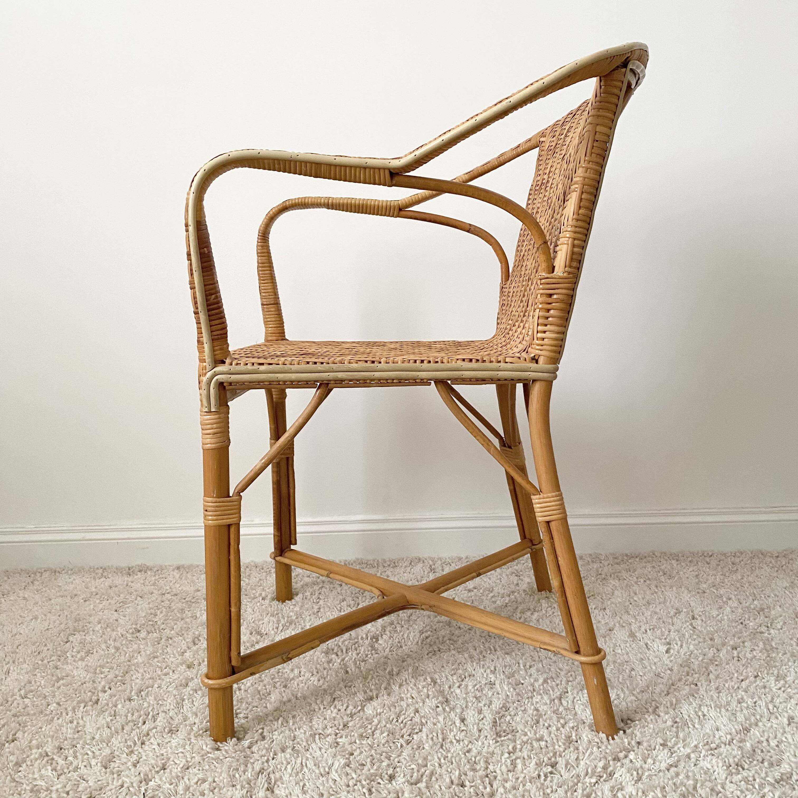 Vintage rattan armchair